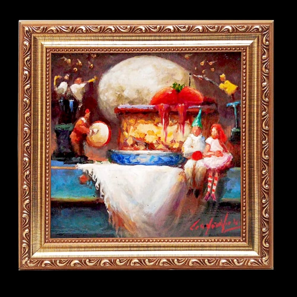 Perto de Você - Palhacinho e boneca, pintura romântica